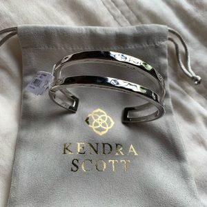 Kendra Scott Zorte Silver Bracelet Sz Lg New!